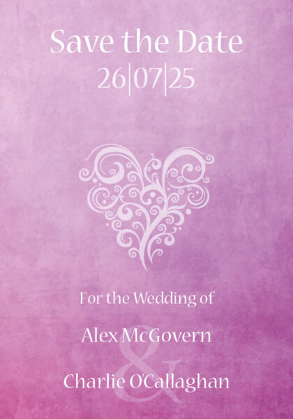 Purple Grunge Save The Date Cards