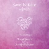 Purple Grunge Save The Date Cards