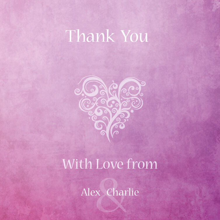 Purple Grunge Thank You Cards