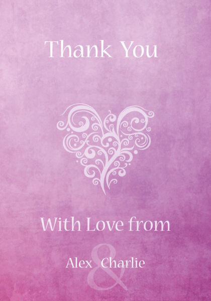Purple Grunge Thank You Cards