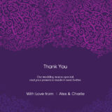 Purple Lace Wedding Thank You Cards