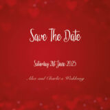 Red Hearts Save The Date Cards