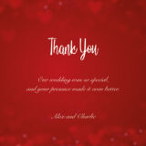 Red Hearts Thank You Cards