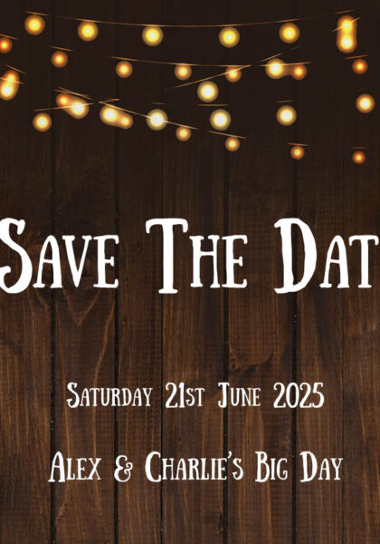 Rustic Wood Save The Date Cards