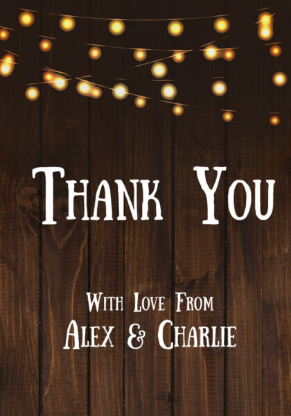 Rustic Wood Thank You Cards
