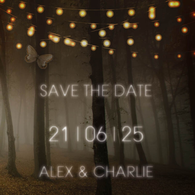 Mystical Forest Save the Date Cards