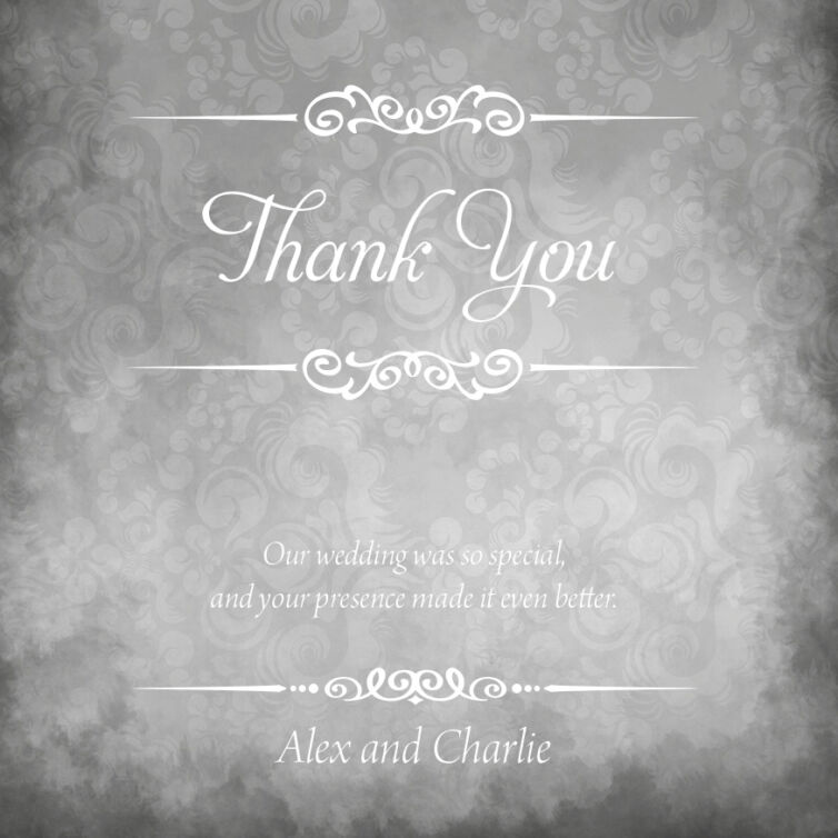 Silver Wallpaper Thank You Cards