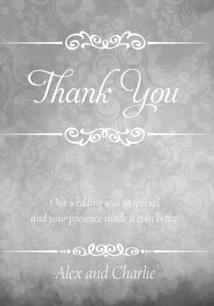 Silver Wallpaper Thank You Card