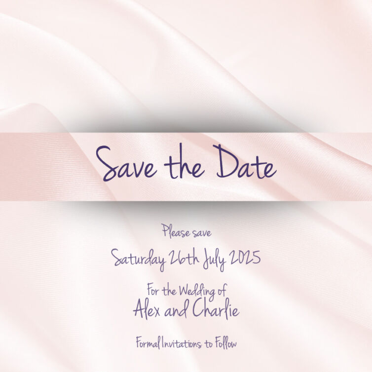 Simple Silk Save the Date Cards