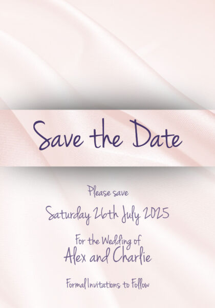 Simple Silk Save the Date Cards