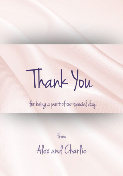 Simple Silk Thank You Cards