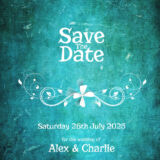 Turquoise Grunge Save the Date Cards