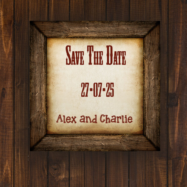 Wooden Frame Save The Date Cards