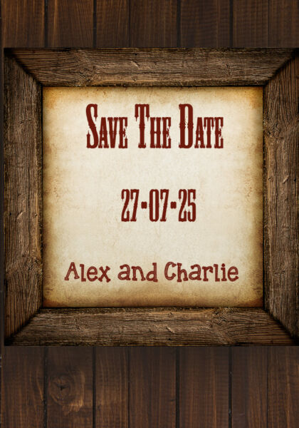 Wooden Frame Save the Date Cards