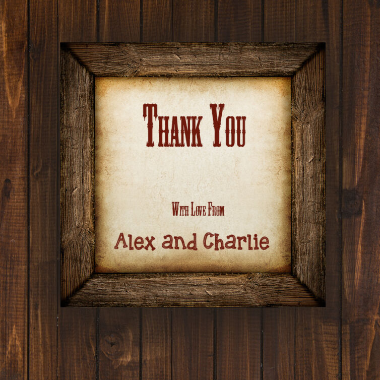 Wooden Frame Thank You Cards