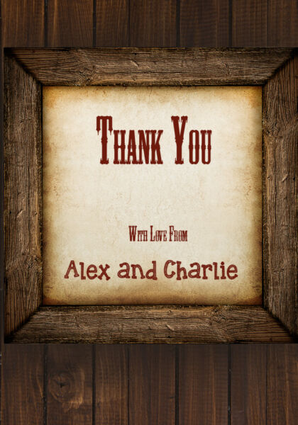 Wooden Frame Thank You Cards
