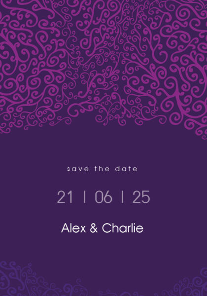 Purple Lace Save The Date Cards