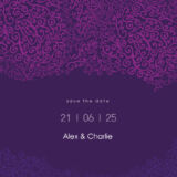 Purple Lace Save The Date Cards